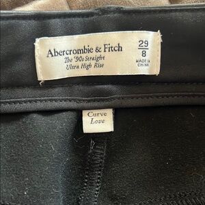 Abercrombie & Fitch Black Curve Love High Rise Leather Pant